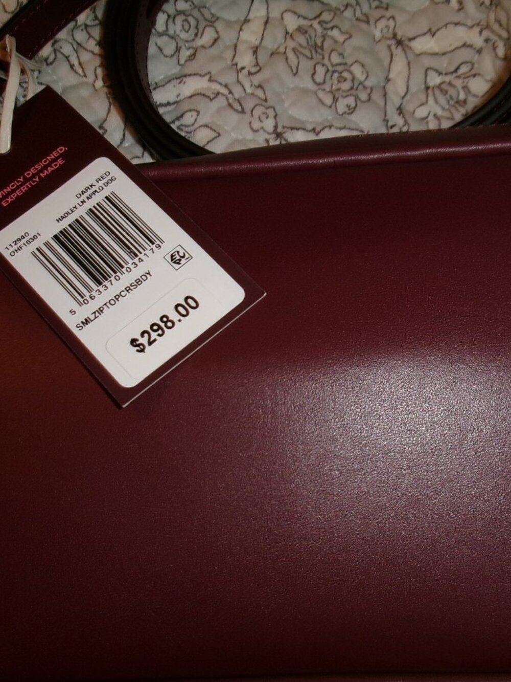 NWT Radley London Dark Red Leather Hadley Lane Zip Crossbody and Zip Wallet Set - Picture 9 of 12